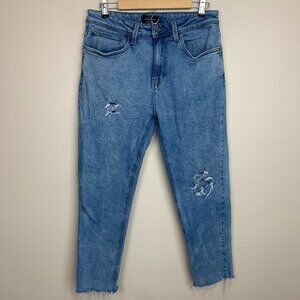 Factorie Slim Straight Fit Jeans - Medium Wash, Distressed, Size 32